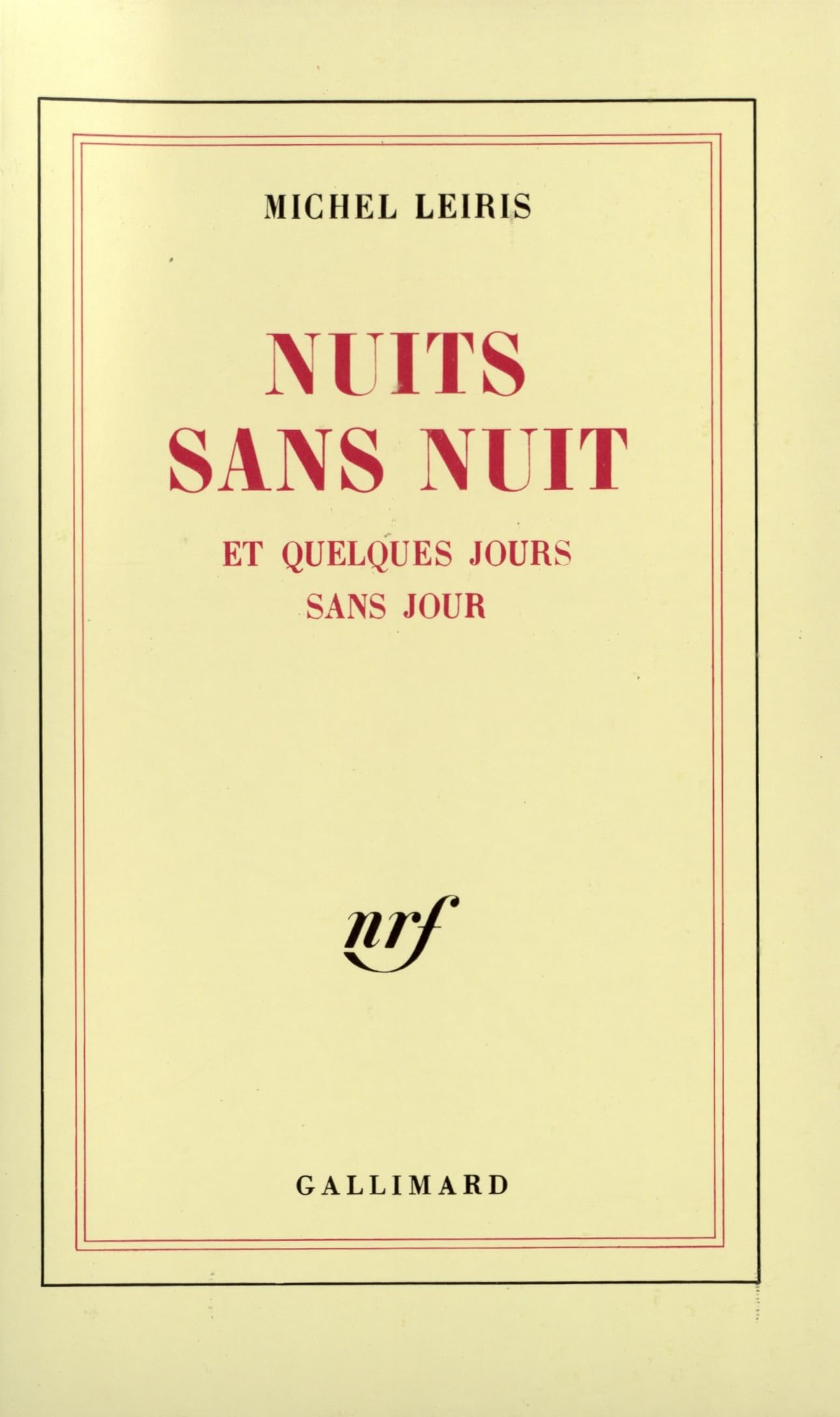 Nuits sans nuit et q / Romans et litterature
